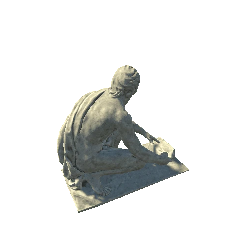 Statue Kneeling Man Marble